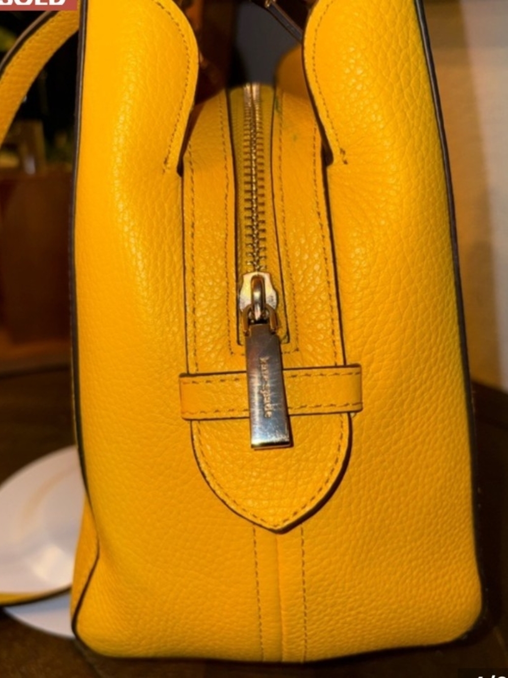 kate spade Yellow Leather Satchel Tote - Picture 4 of 8